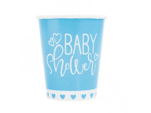 Pale Blue Baby Shower Paper Cups (8pcs)