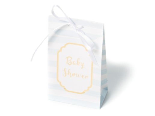 Blue stripes baby shower luxurious treat paper bags
