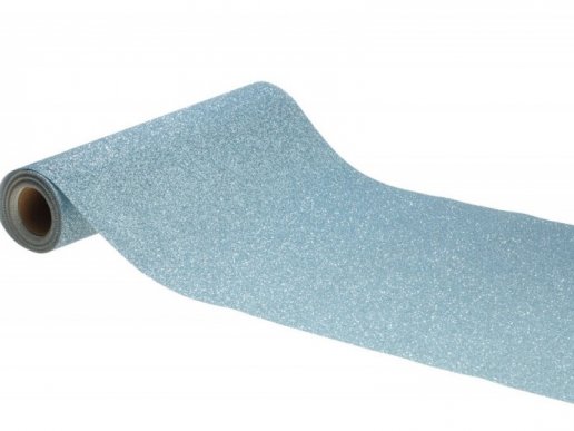 Ice blue with glitter table runner 30cm x 500cm