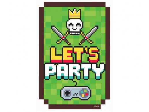 Game on party invitations 6pcs