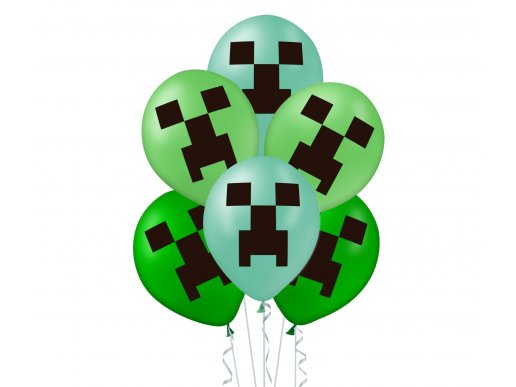 Gaming green latex balloons 12pcs