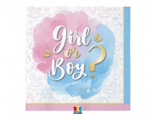 Girl or Boy luncheon napkins with gold details 20pcs