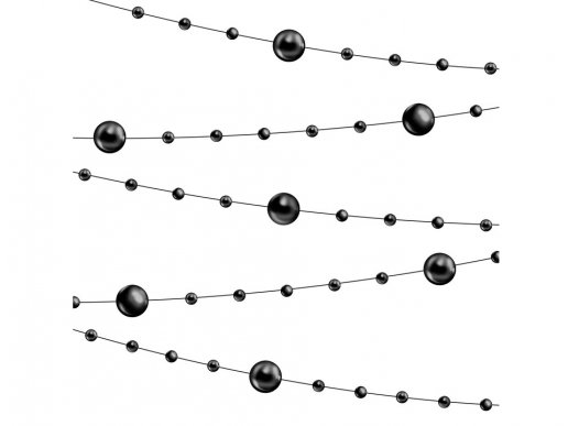 Decorative garland with black pearls 650cm