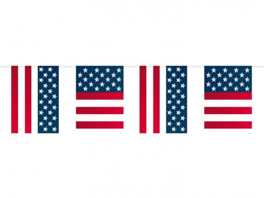 Διακοσμητική γιρλάντα με σχέδιο την Αμερικάνικη σημαία 10 μέτρα