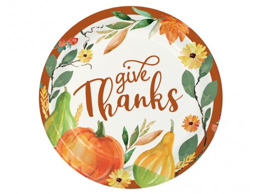 Give thanks large paper plates 8pcs