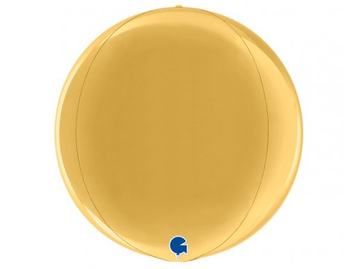 Globe round shape balloon in gold metallic color 38cm