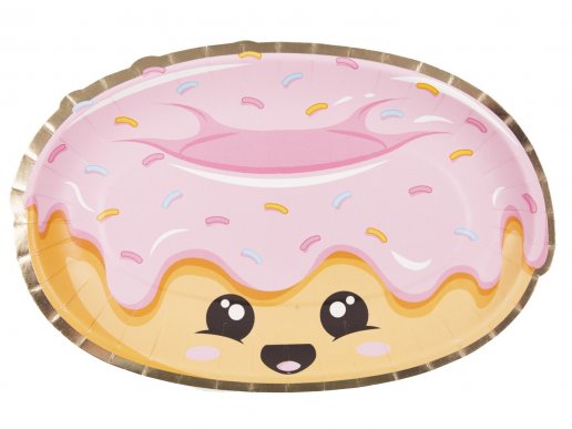 Small paper plates with Donut print