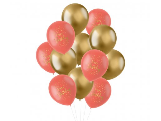 Golden dusk Happy Birthday latex balloons for party decoration 12pcs