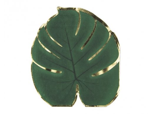 Green tropical shaped napkins 16pcs