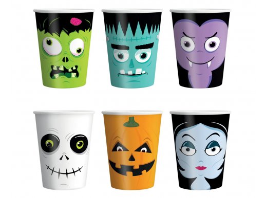 Halloween monsters paper cups 6pcs