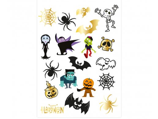 Halloween monsters tattoos 19pcs