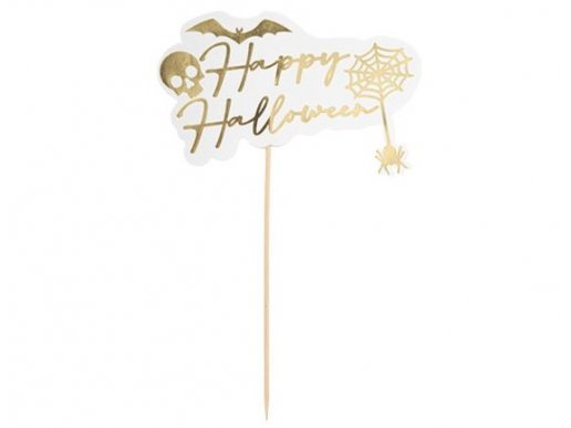 Happy Halloween with gold foiled details cake topper