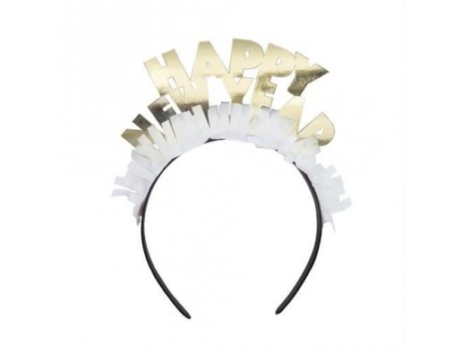 Happy New Year Gold & Silver Headbands Wearable (4pcs)