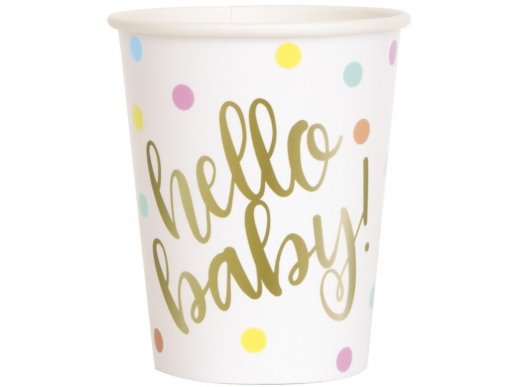 Hello Baby Paper Cups (8pcs)