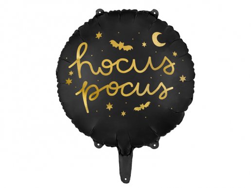 Hocus pocus black round foil balloon 45cm