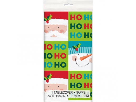 Holly Santa Plastic Tablecover Party Supplies For Christmas