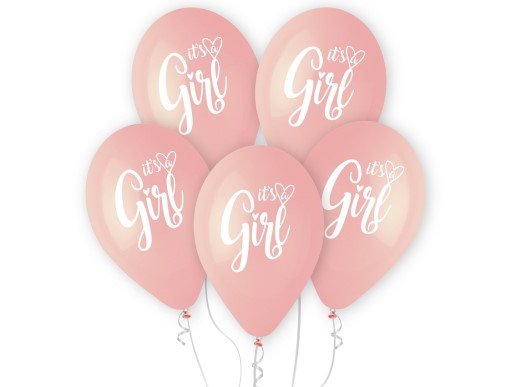 It's a Girl pink latex balloons