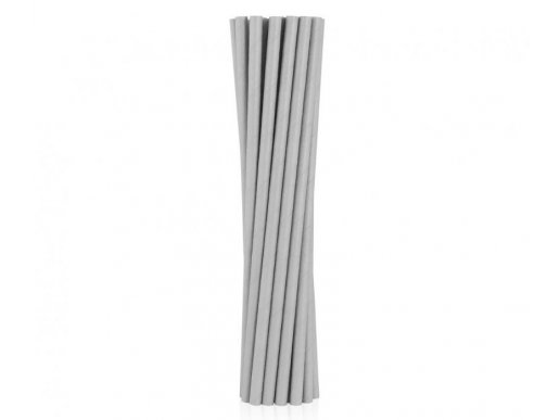 Grey color paper straws 12pcs