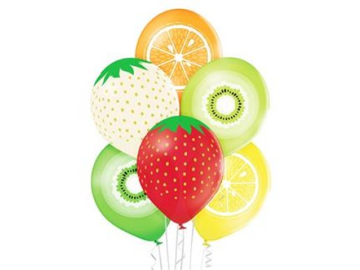 Καλοκαιρινά φρούτα λάτεξ μπαλόνια 6τμχ