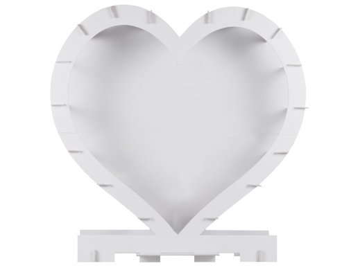 White heart shaped frame for balloon mosaic 60cm