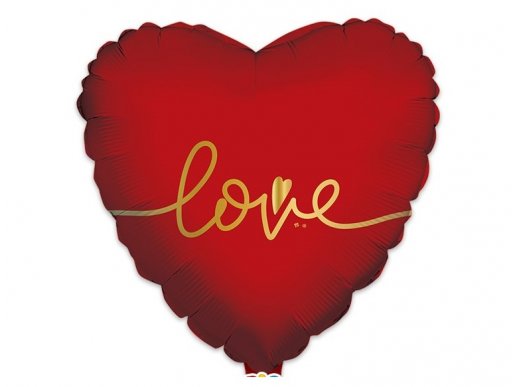 Heart with Gold Love Print foil balloon 45cm