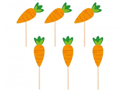 Carrot decorative picks 6pcs