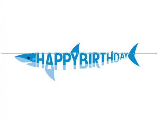 Καρχαρίας Γιρλάντα για Γενέθλια Happy Birthday (1,7μ)