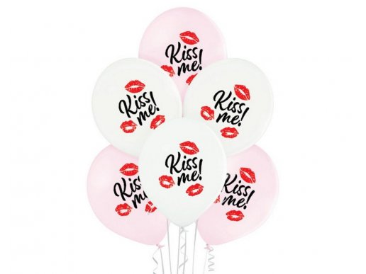 Kiss me latex balloons 6pcs