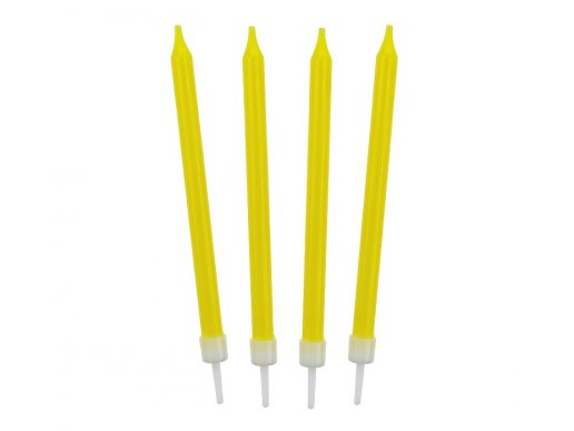 Yellow color birthday cake candles 10pcs