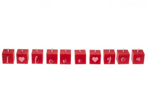 I love You red candles 10pcs
