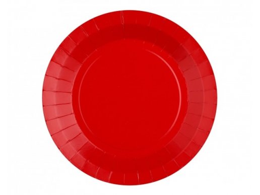 Biodegradable small paper plates in red color 10pcs