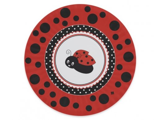Red ladybug large paper plates 8pcs
