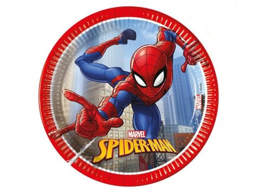 Red spiderman small paper plates 8pcs