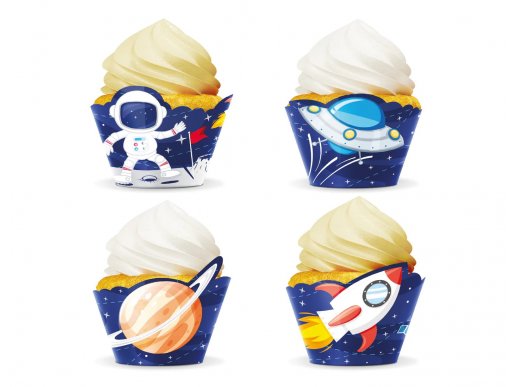 Cosmos cupcake wrappers 8pcs
