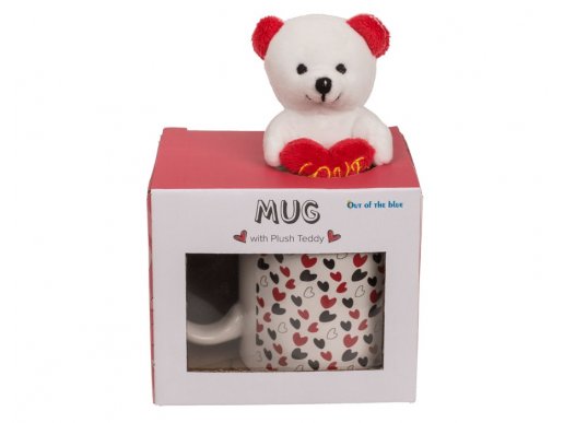 Little hearts mug with a plush teddy