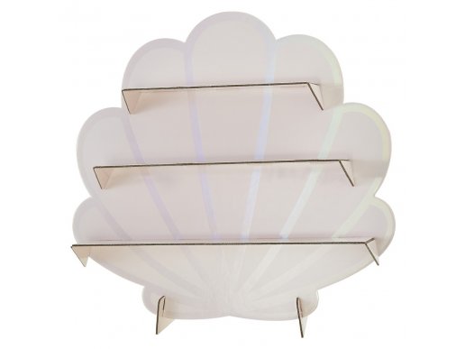 Shell pink and iridescent treat stand