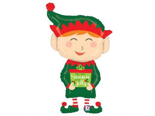 Elf with Xmas wishes super shape foil balloon 89cm