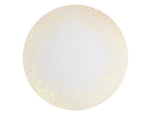 White round placemats with gold foiled details 34cm