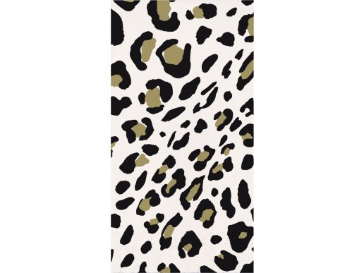 Long luncheon napkins with leopard print