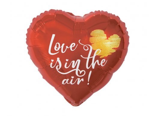 Love is in the air red heart foil balloon 45cm