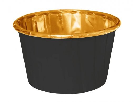 Μαύρα μίνι στρογγυλά φορμάκια με χρυσό περίγραμμα 20τμχ