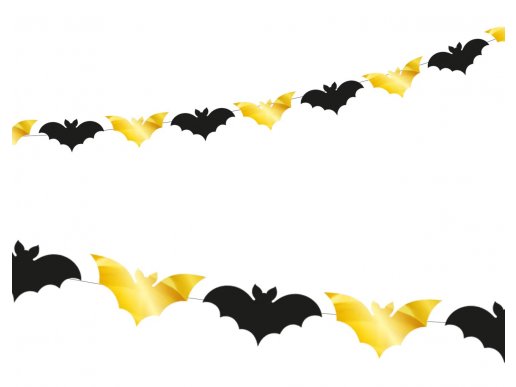 Black and gold bats garland 250cm