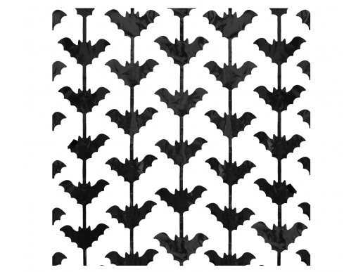 Black decorative curtain with bats 100cm x 200cm