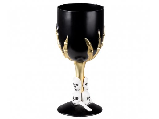 Black goblet with skulls 17,5cm