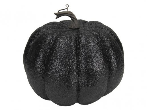 Large black with glitter decorative pumpkin 20cm