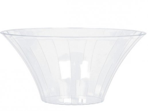 Large plastic reusable bowl in clear color 23cm
