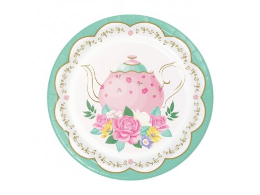 Floral Tea Party Μικρά Χάρτινα Πιάτα (8τμχ)
