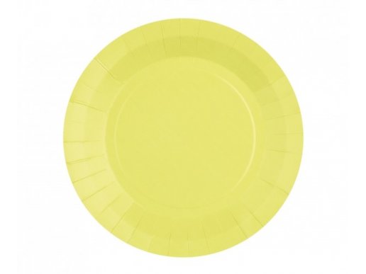 Small paper plates in lemon yellow color