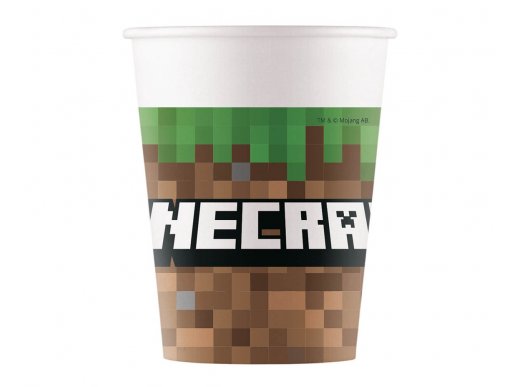 Minecraft ποτήρια χάρτινα 8τμχ