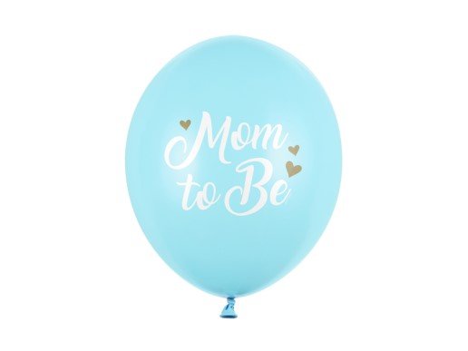 Γαλάζια λάτεξ μπαλόνια με λευκό τύπωμα mom to be